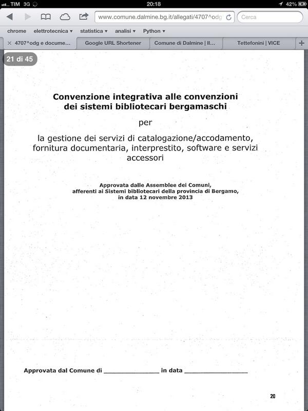 la convenzione integrativa dei sistemi bibliotecari bergamaschi è da pagina20 http://t.co/19UTLlKfak #opendalmine http://t.co/3JtsnWyvch